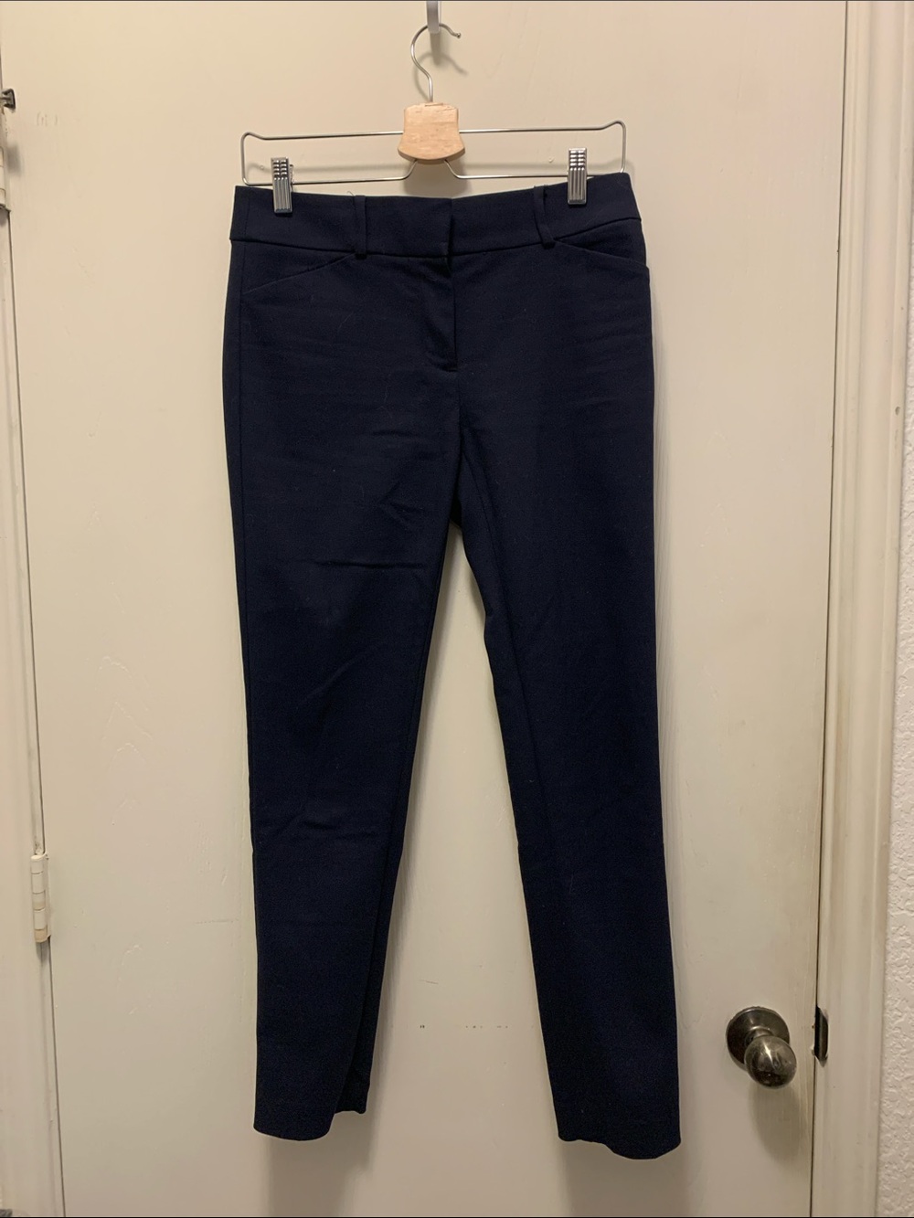 LOFT Navy Low-Rise Straight Leg Pants